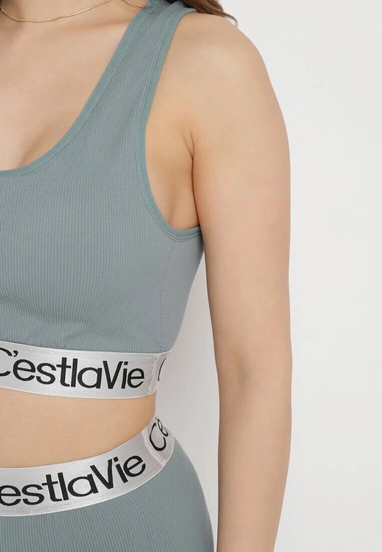 elsa.m by may Sutien verde închis Top sport reiat cu elastic decorativ Fanelli