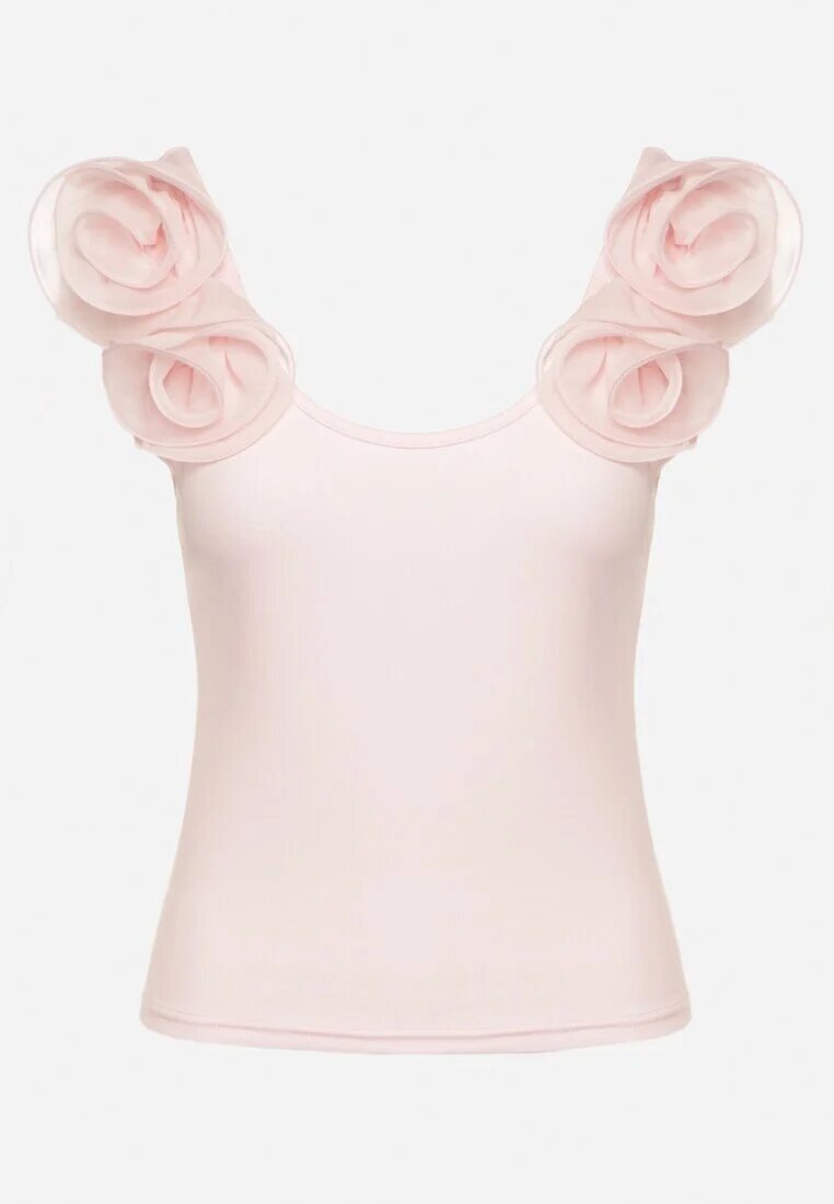 elsa.m by may Top Maiou Roz din bumbac cu Aplicație Decorativă Tannestia