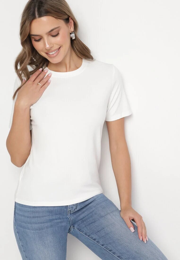 elsa.m by may Tricou Alb de viscoză în stil clasic Arivoria