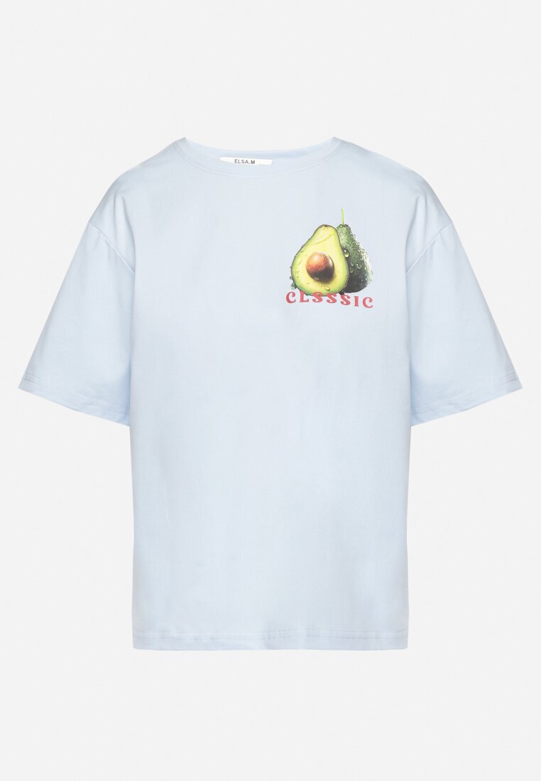 elsa.m by may Tricou Albastru din Bumbac și cu Motiv Avocado Addixa