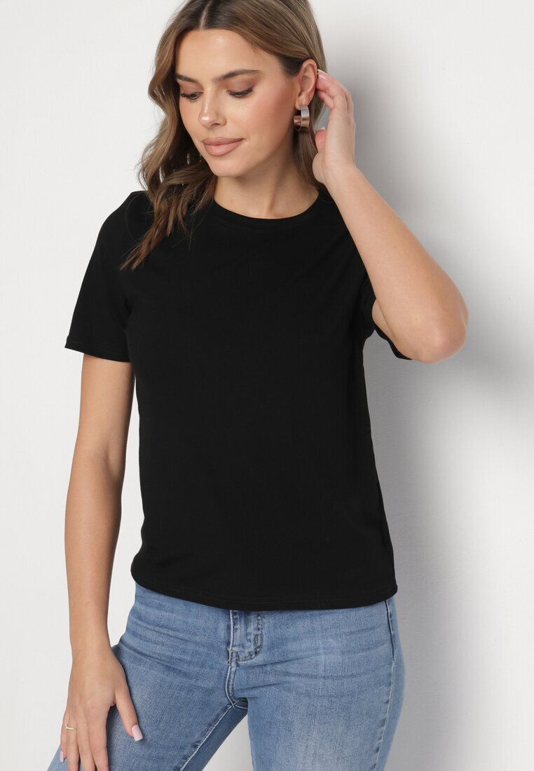 elsa.m by may Tricou negru din viscoză în stil clasic Arivoria