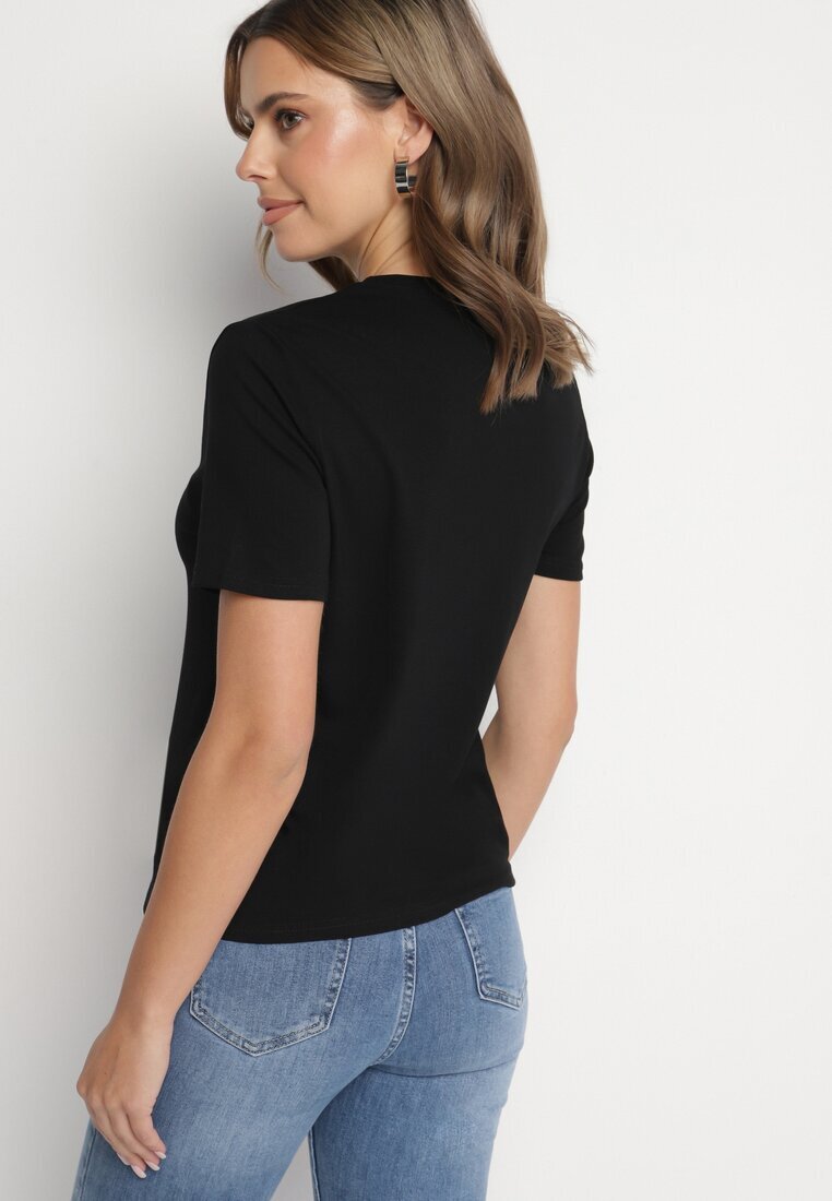 elsa.m by may Tricou negru din viscoză în stil clasic Arivoria