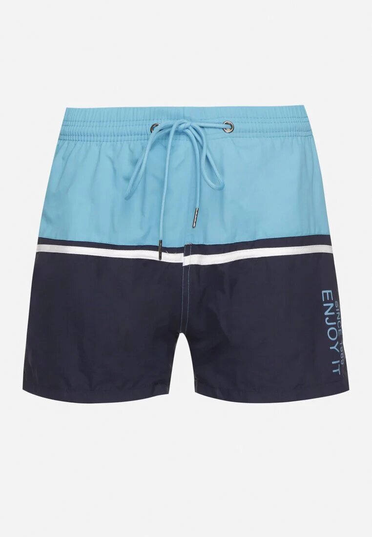 emt Pantaloni scurți Albastru-bleumarin cu elastic în talie și buzunare cu fermoar Liravione