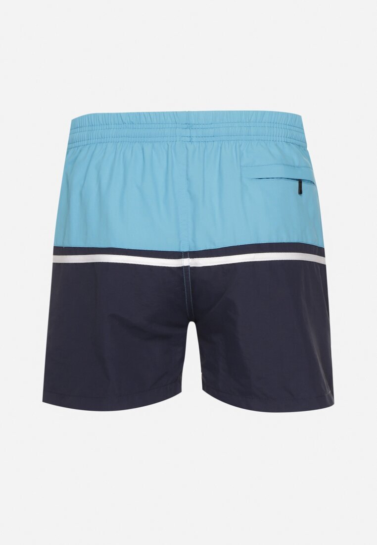 emt Pantaloni scurți Albastru-bleumarin cu elastic în talie și buzunare cu fermoar Liravione