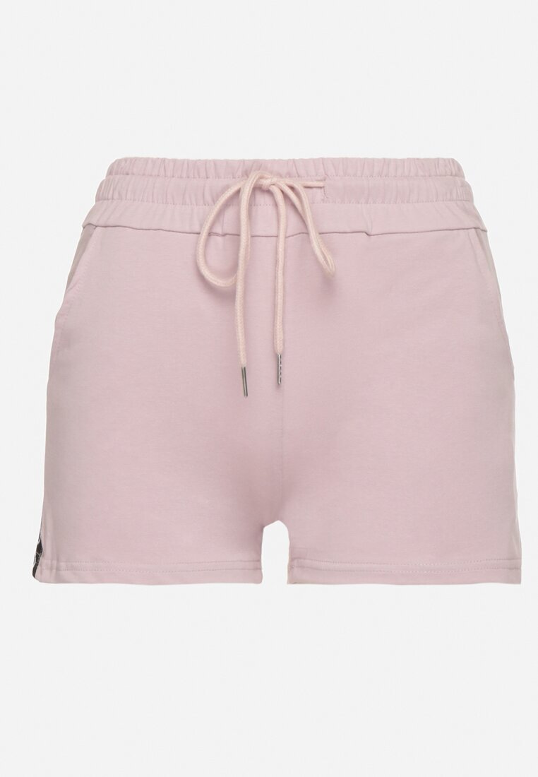 emt Pantaloni scurți de trening Mov deschis Din bumbac cu inscripție decorativă Liricea