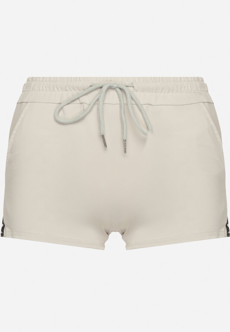 emt Pantaloni scurți din bumbac verde deschis de trening cu inscripție decorativă Liricea
