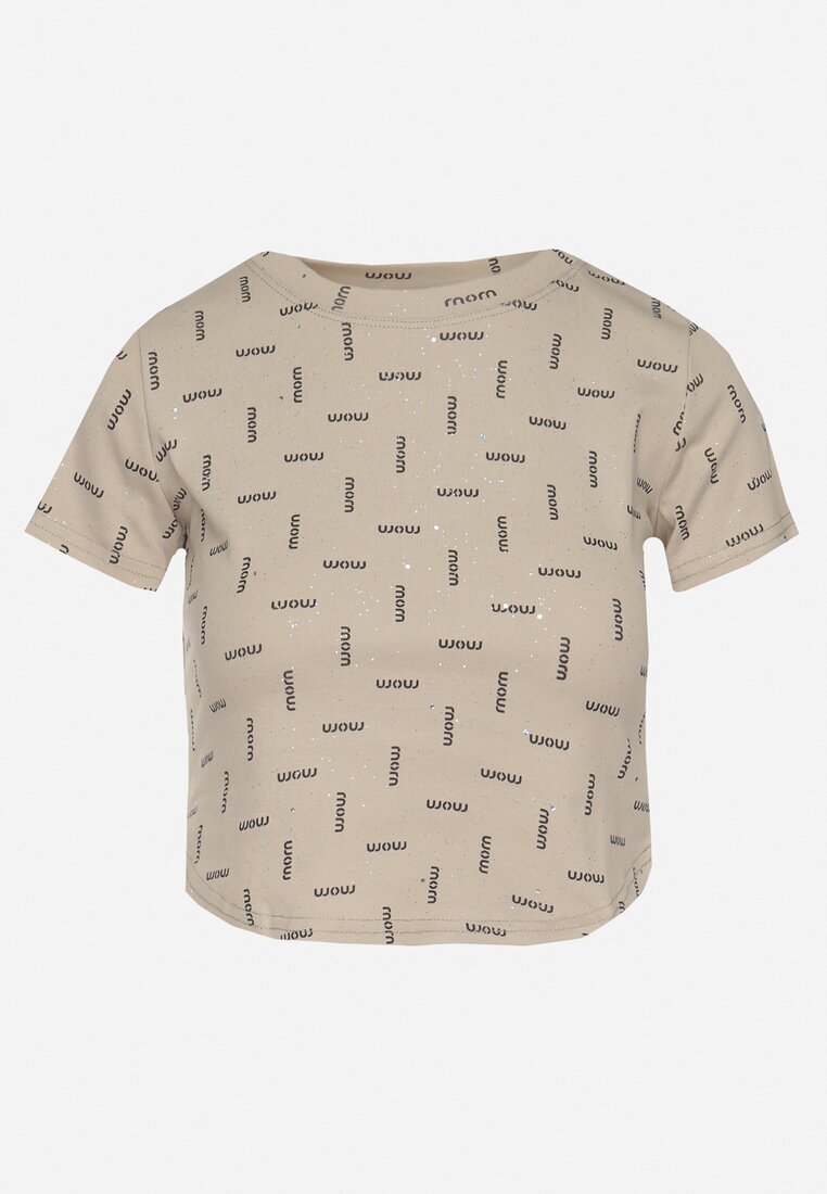 emt Tricou Bej închis De bumbac cu Sclipici Olinithra