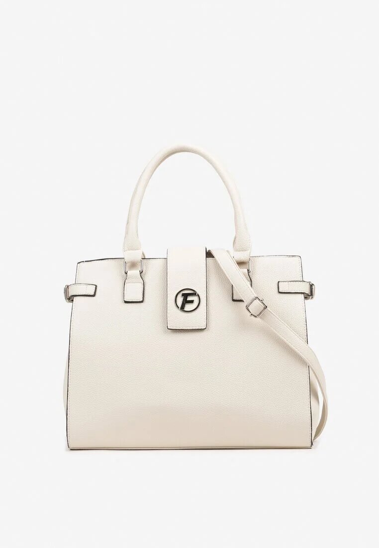 fashion&bags Geantă Albă cu Mâner și Aplicație Decorativă Ronevia
