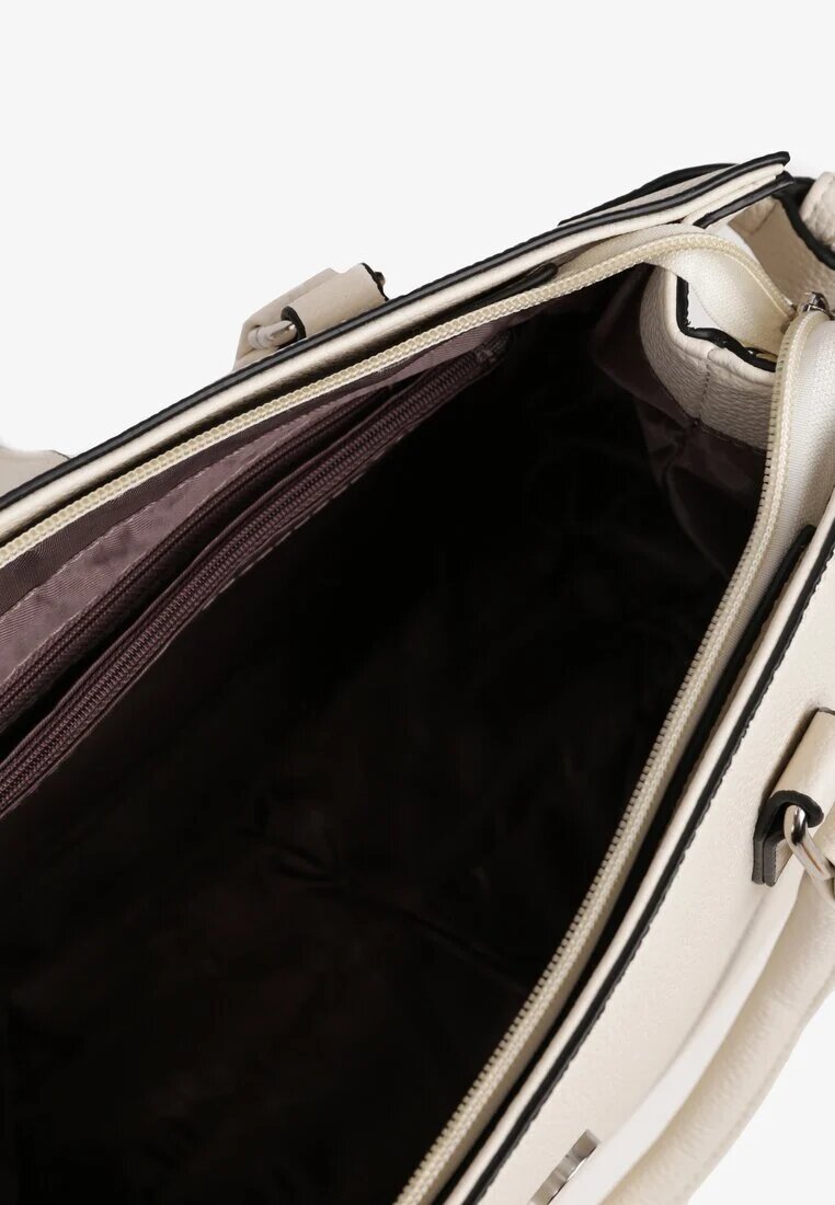 fashion&bags Geantă Albă cu Mâner și Aplicație Decorativă Ronevia