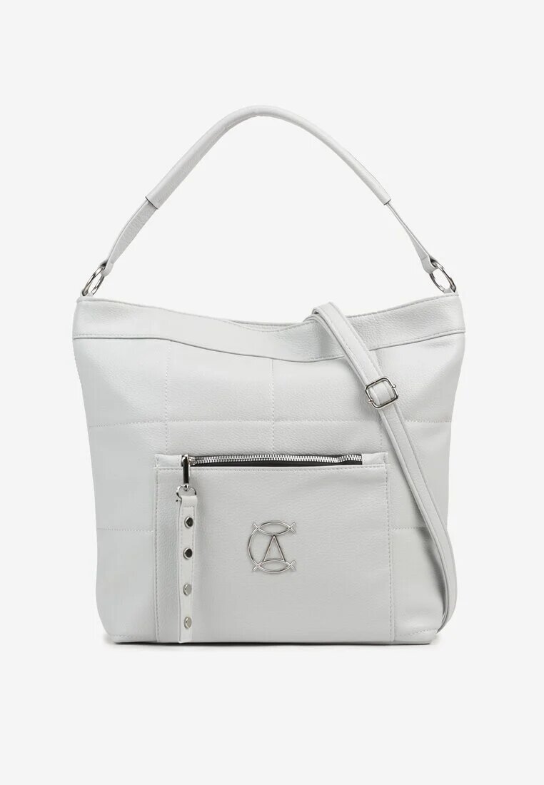 fashion&bags Geantă Albastră Decorată cu matlasare și Aplicație Metalică Mrulla
