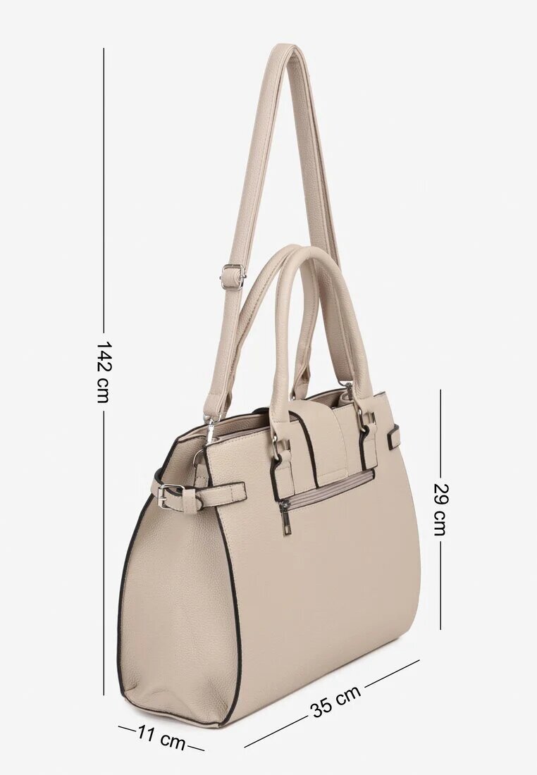 fashion&bags Geantă Bej cu Mâner și Aplicație Decorativă Ronevia