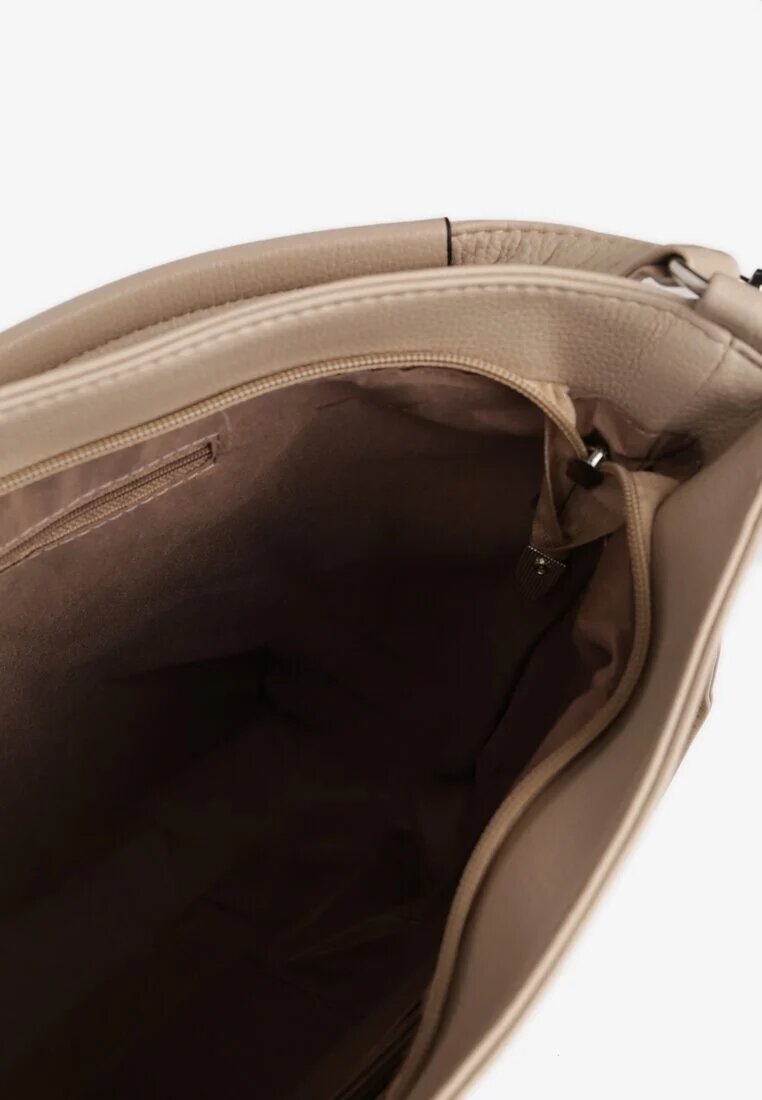 fashion&bags Geantă Bej închis Decorată cu Matlasare și Aplicație Metalică Mrulla