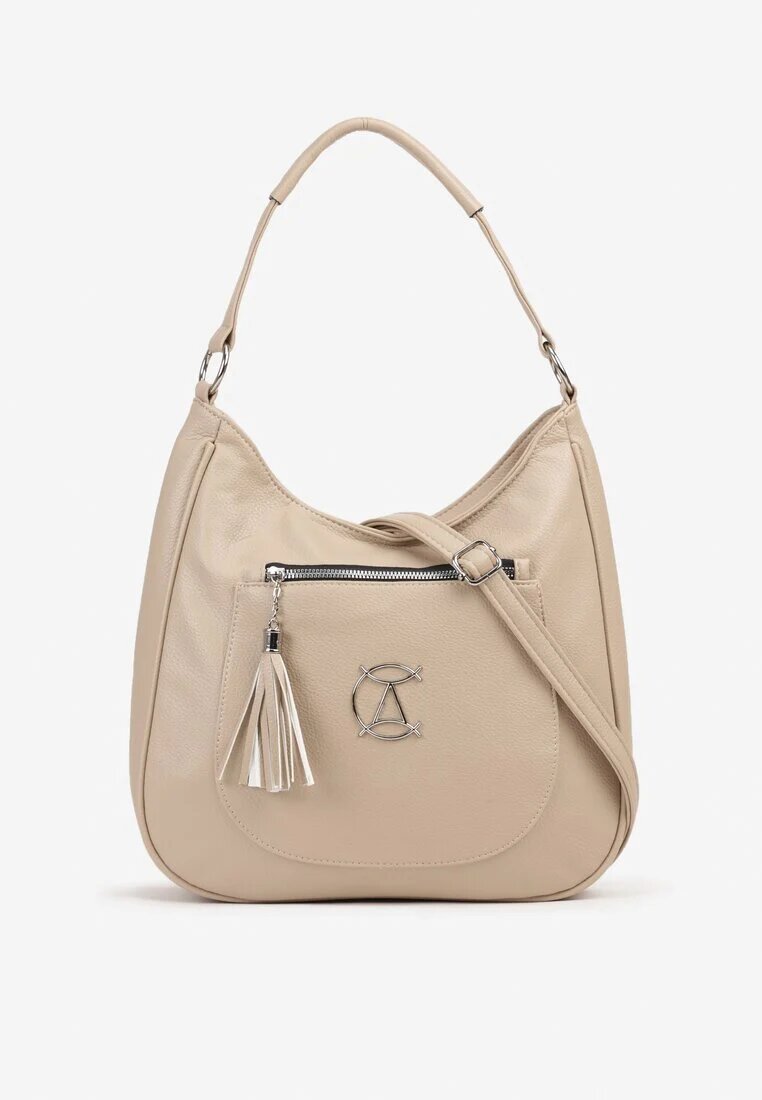 fashion&bags Geantă Bej închis Tip Shopper Decorată cu Franjuri Felluria