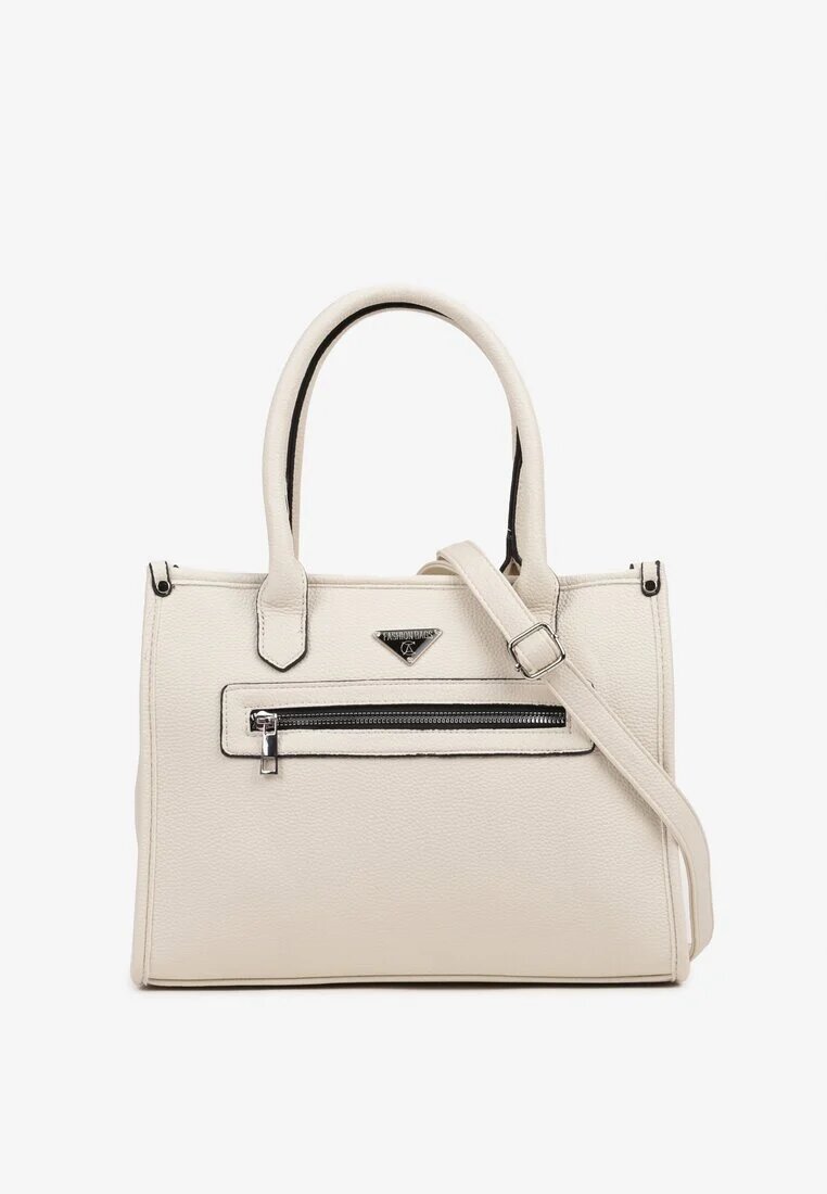fashion&bags Geantă Mică Albă Tip Shopper cu Curea Suplimentară Lorsekia