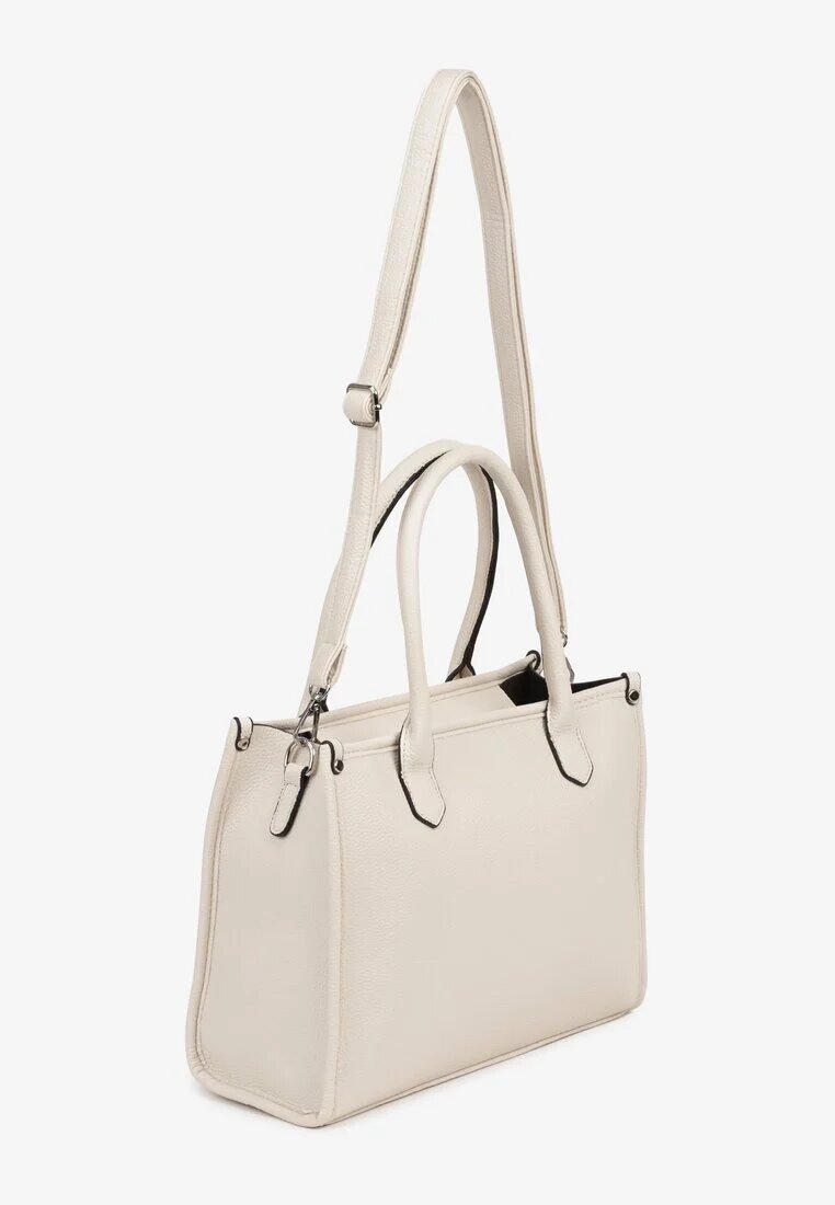 fashion&bags Geantă Mică Albă Tip Shopper cu Curea Suplimentară Lorsekia