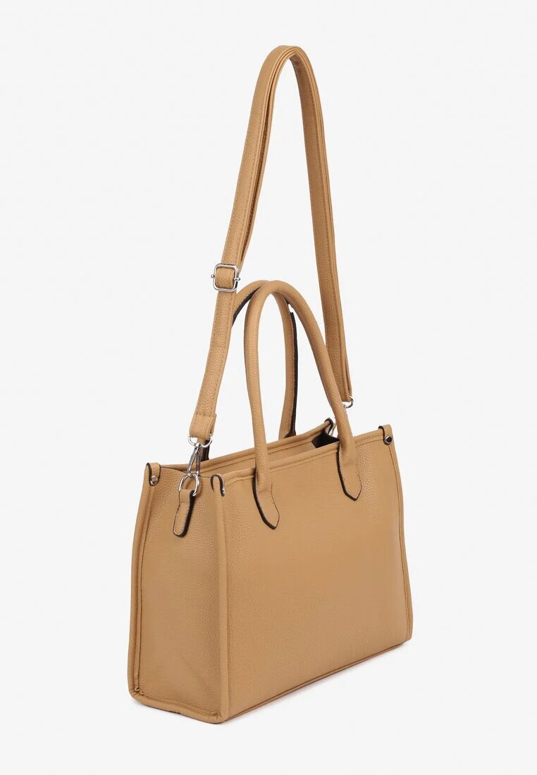 fashion&bags Geantă Mică Tip Shopper Bej Închisă cu Curea Suplimentară Lorsekia