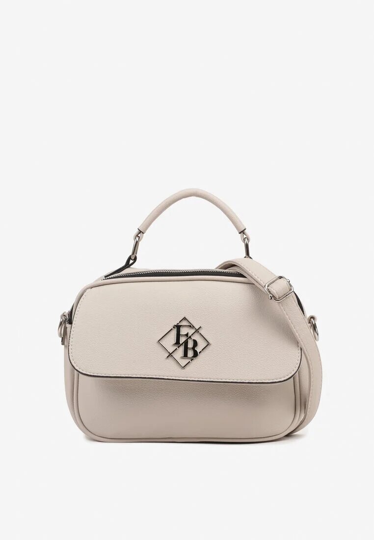 fashion&bags Geantă poștaș bej deschis cu mâner și aplicație metalică Arillena