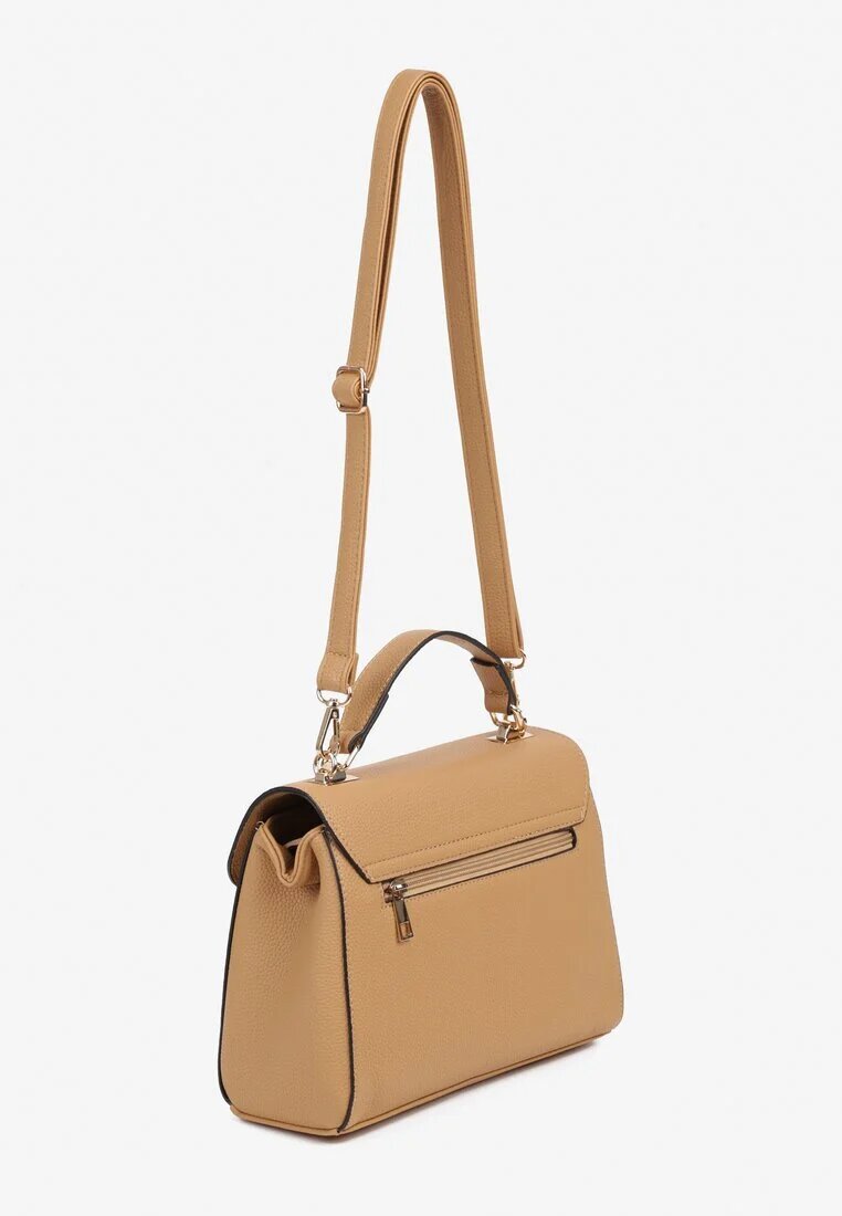fashion&bags Geantă tip poștaș Bej închis cu Mâner și Aplicație Decorativă Alamira