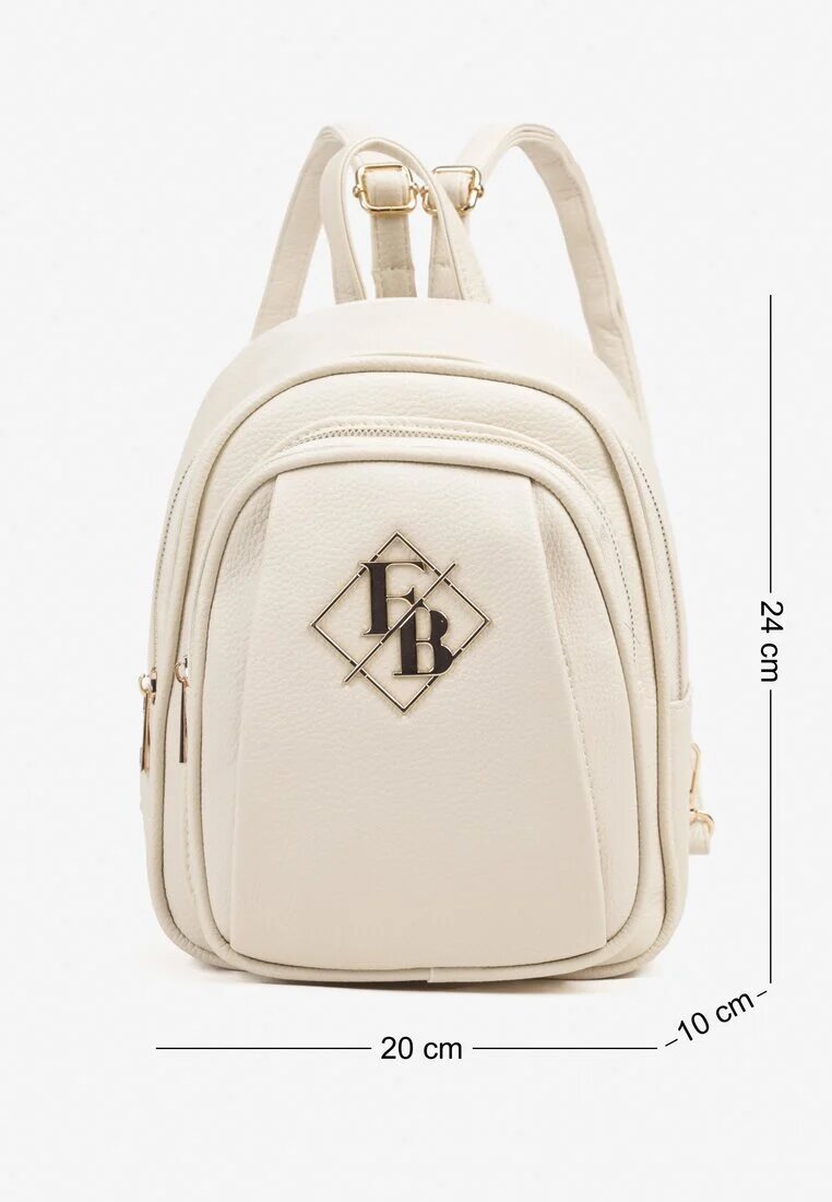 fashion&bags Rucsac Bej deschis în formă trapezoidală cu aplicație elegantă Nanariel
