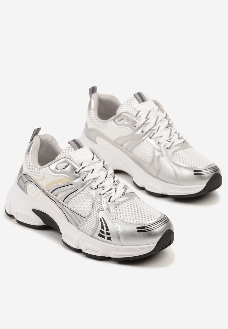 fashion belle Adidași Argintii în stil streetwear cu detalii din plasă Dorelline