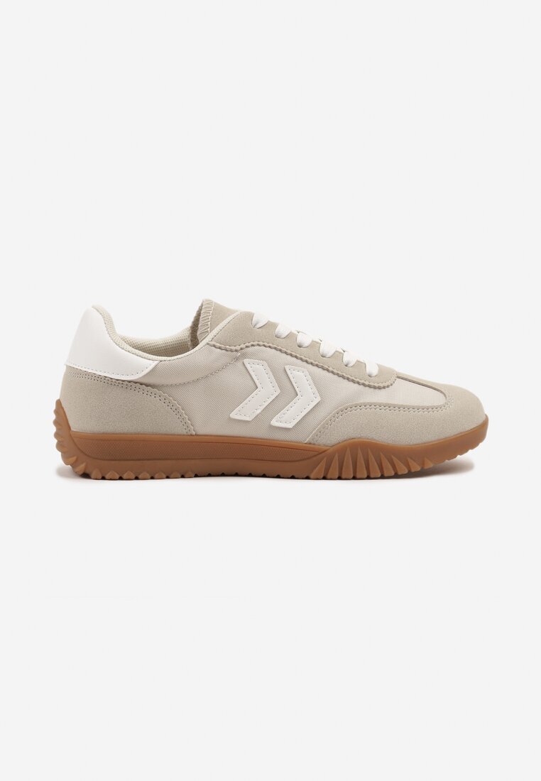 fashion belle Adidași Bej în Stil de Tenisi Clasici cu Cusături Decorative Napilia