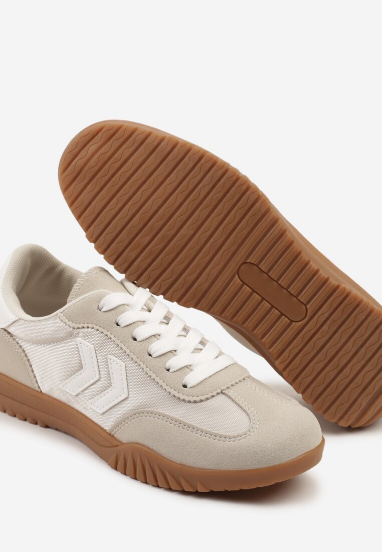 fashion belle Adidași Bej în Stil de Tenisi Clasici cu Cusături Decorative Napilia