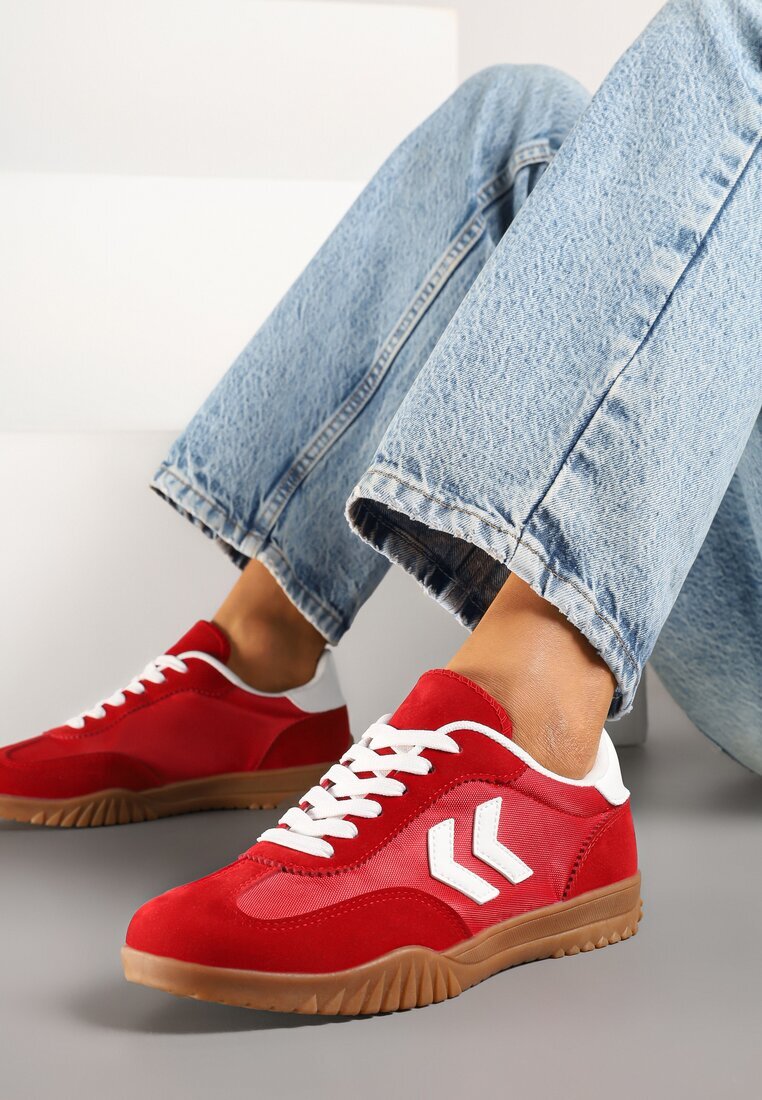 fashion belle Adidași Roșii în stil de Teniși Clasici cu cusături decorative Napilia