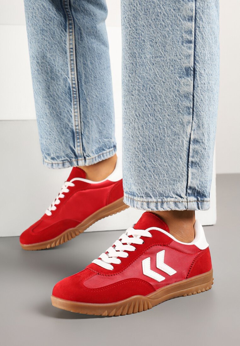 fashion belle Adidași Roșii în stil de Teniși Clasici cu cusături decorative Napilia