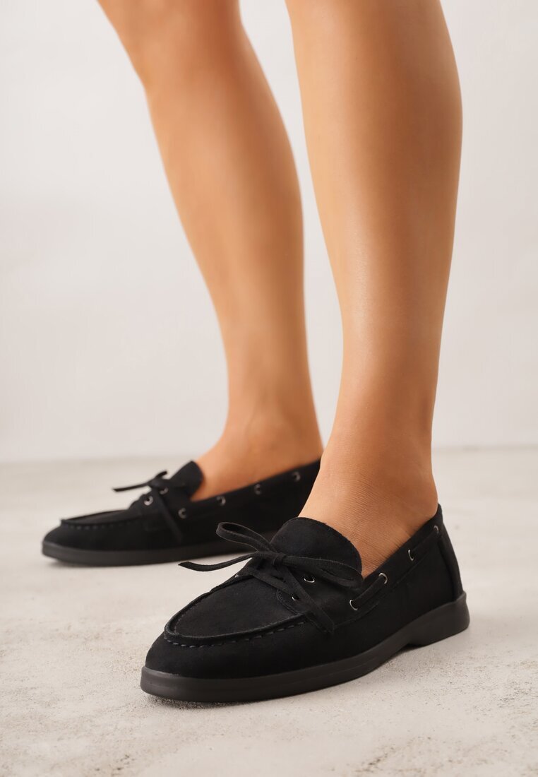 fashion belle Mocasini Negri Decorați Cu Legătură Fyrelerris