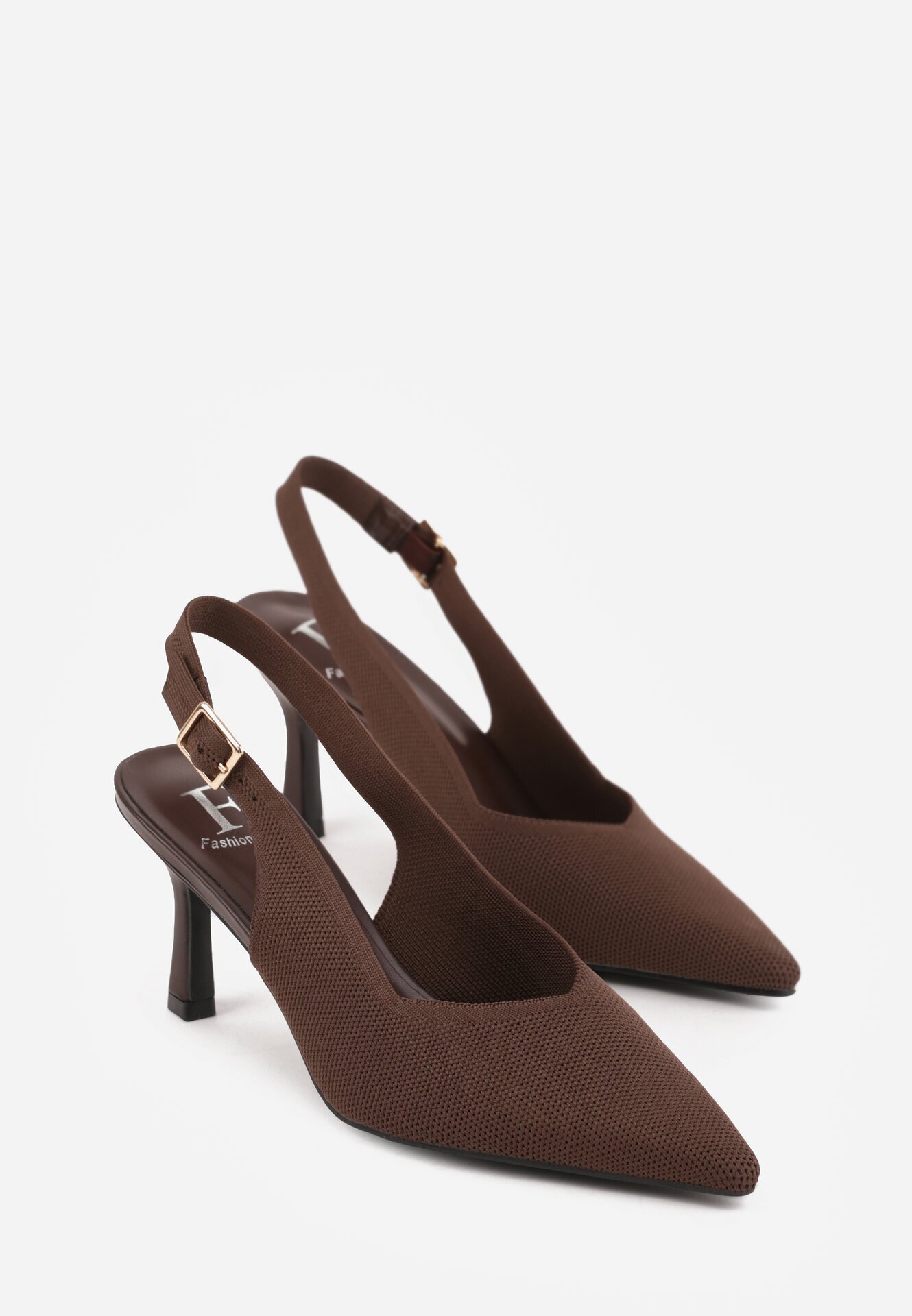 fashion belle Sandale Maro cu toc stiletto Decorate cu împletitură Callaxie