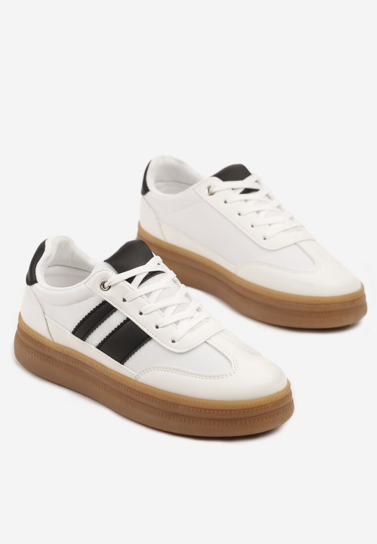 fashion belle Sneakers Albi în stilul tenisilor clasici decorați cu dungi Tenalinea