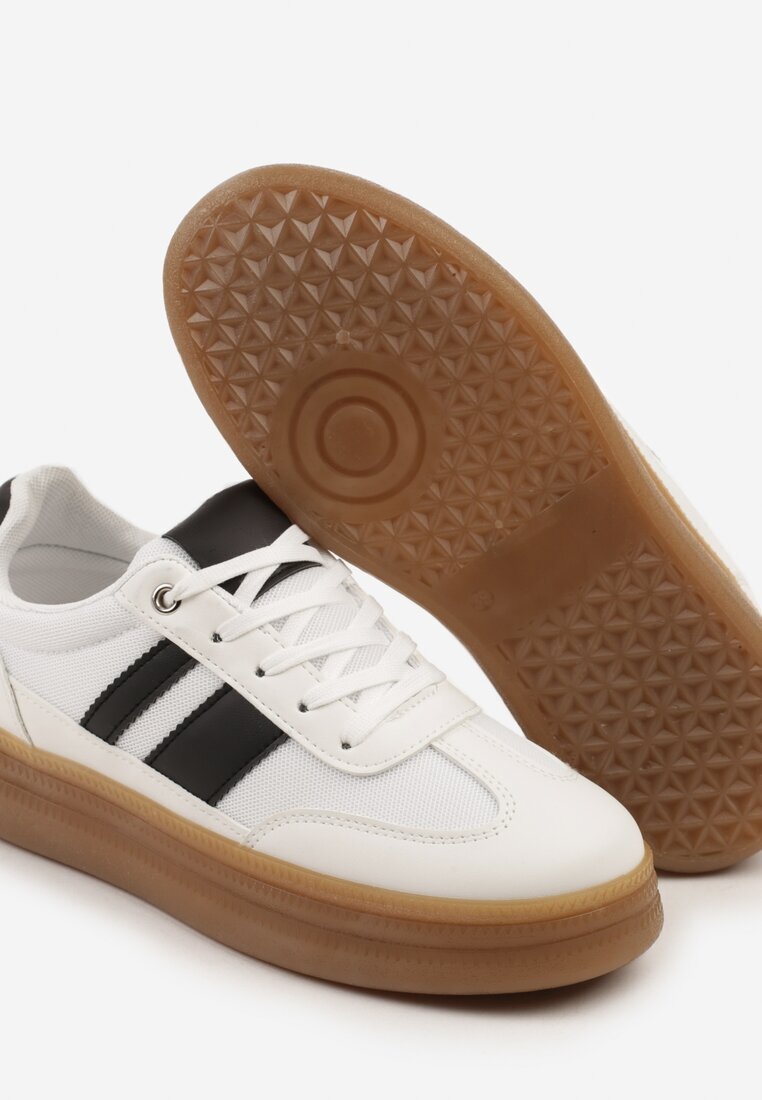 fashion belle Sneakers Albi în stilul tenisilor clasici decorați cu dungi Tenalinea