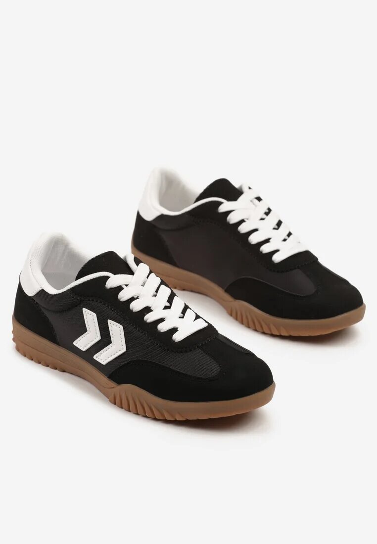 fashion belle Sneakers Negri în Stil de Tenisi Clasici cu Cusături Decorative Napilia