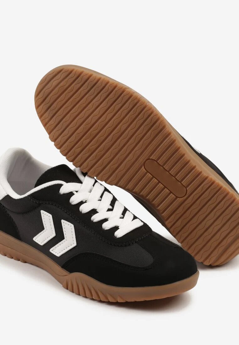 fashion belle Sneakers Negri în Stil de Tenisi Clasici cu Cusături Decorative Napilia