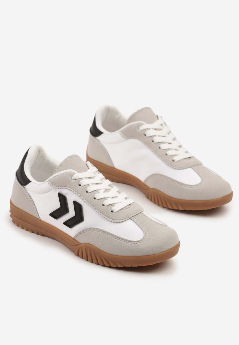 fashion belle Sneakersy Albi în Stil Tenisi Clasici cu Cusături Decorative Napilia