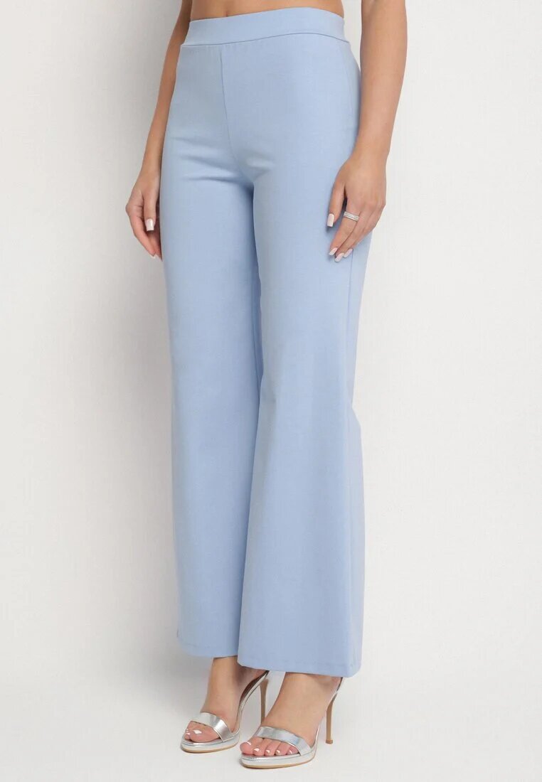 fashion Compleu Albastru Top cu Bască și nasturi decorativi și Pantaloni Largi Palesia