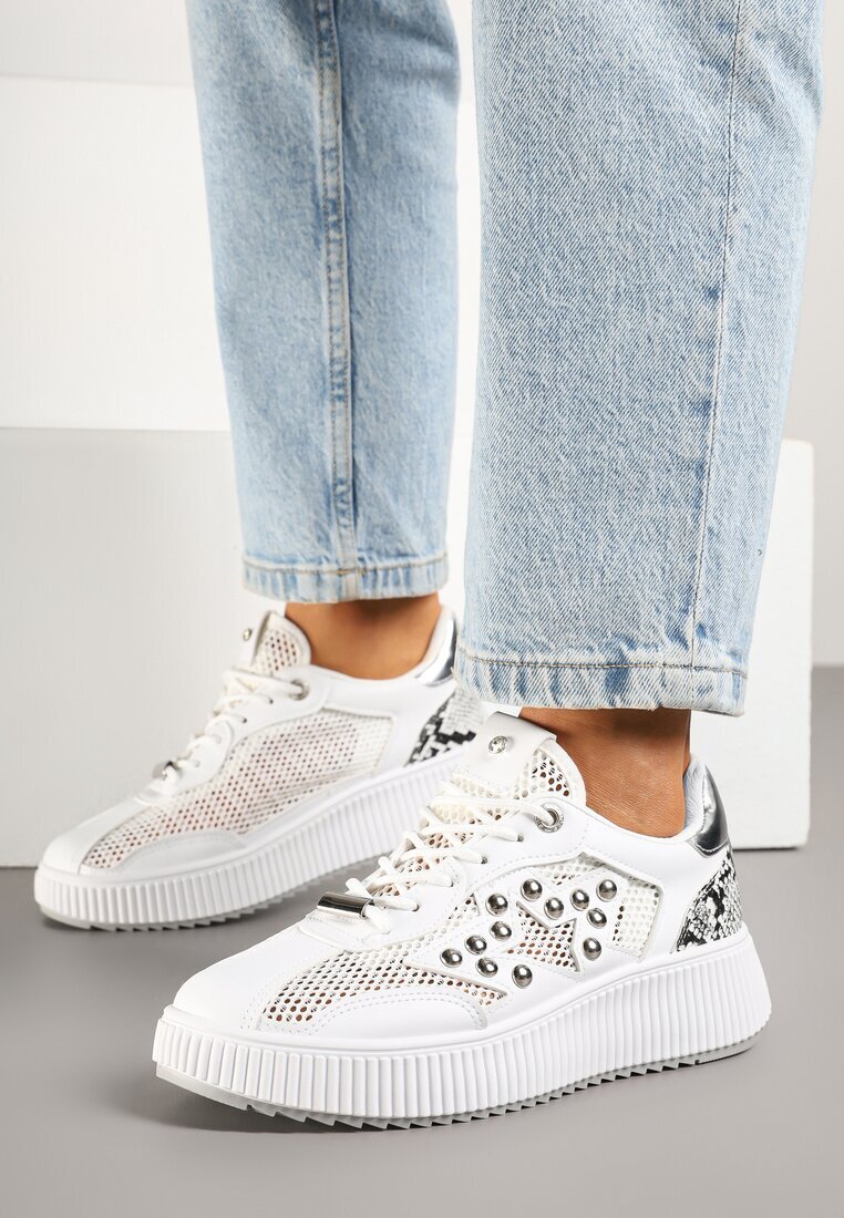 fiori&spinc Adidași Albi cu nituri și o stea Viroti