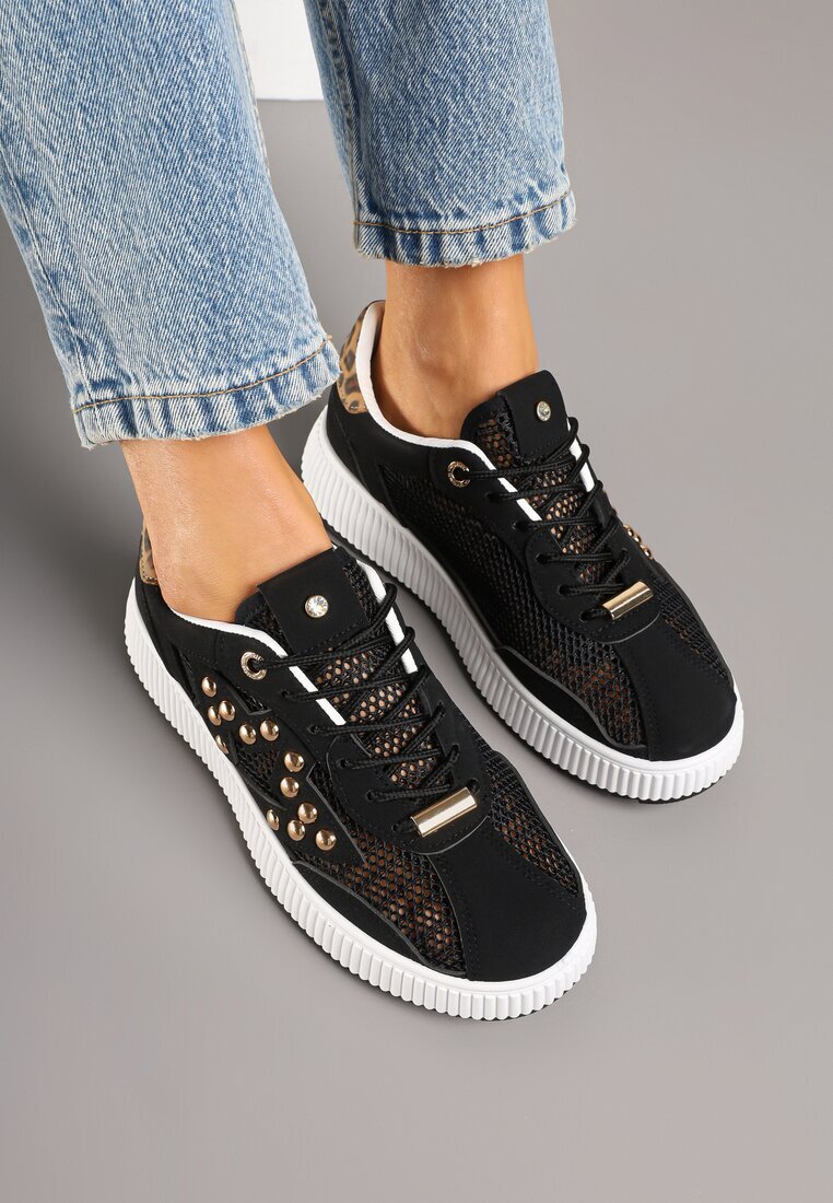 fiori&spinc Sneakers negre cu capse și stea Viroti