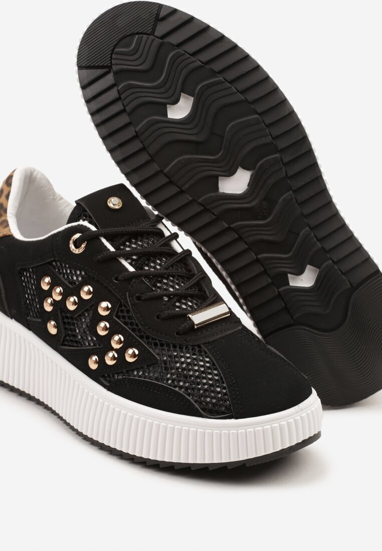fiori&spinc Sneakers negre cu capse și stea Viroti