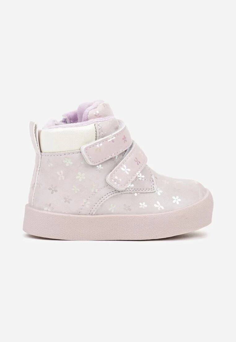 flip Botine Fioletowe Căptușite cu Velcro cu Flori Strălucitoare Atisae