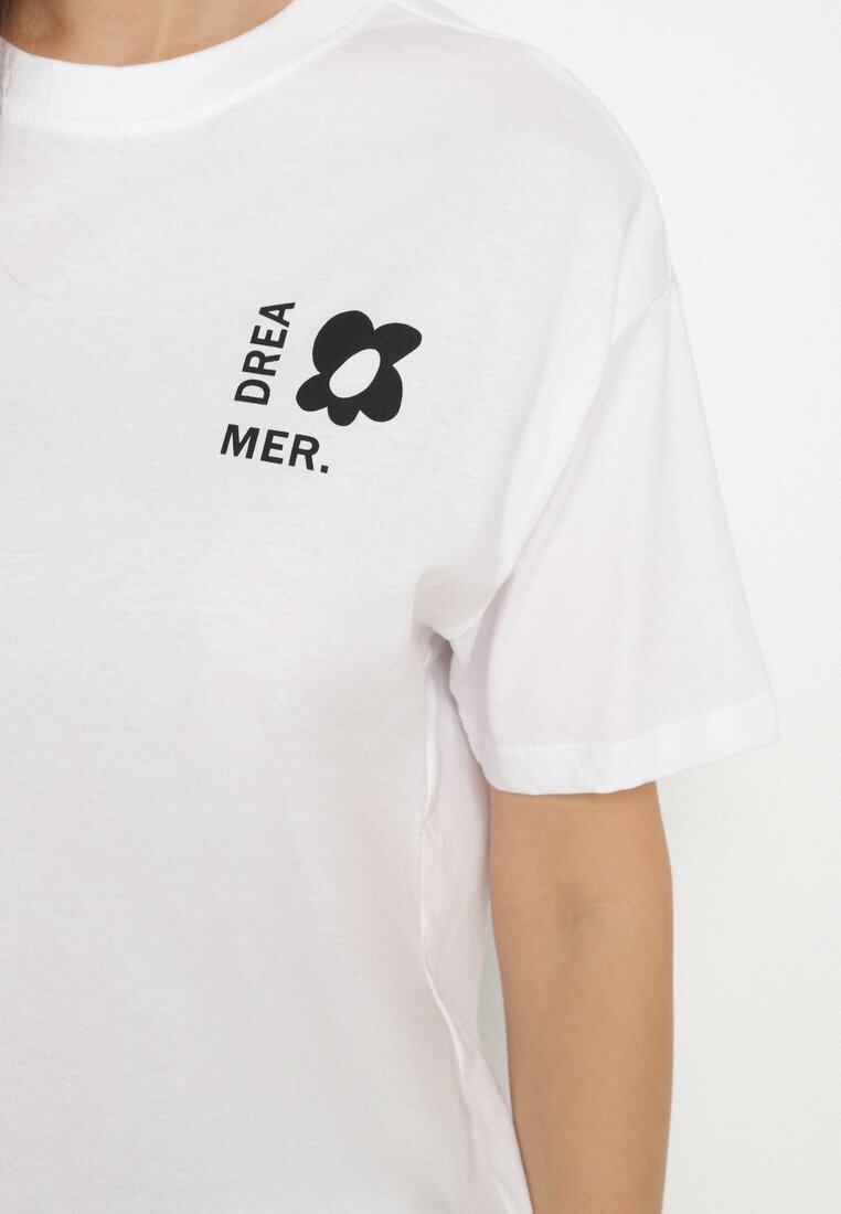 fresh made Tricou Alb-Bleu De bumbac Cu imprimeuri Hallena