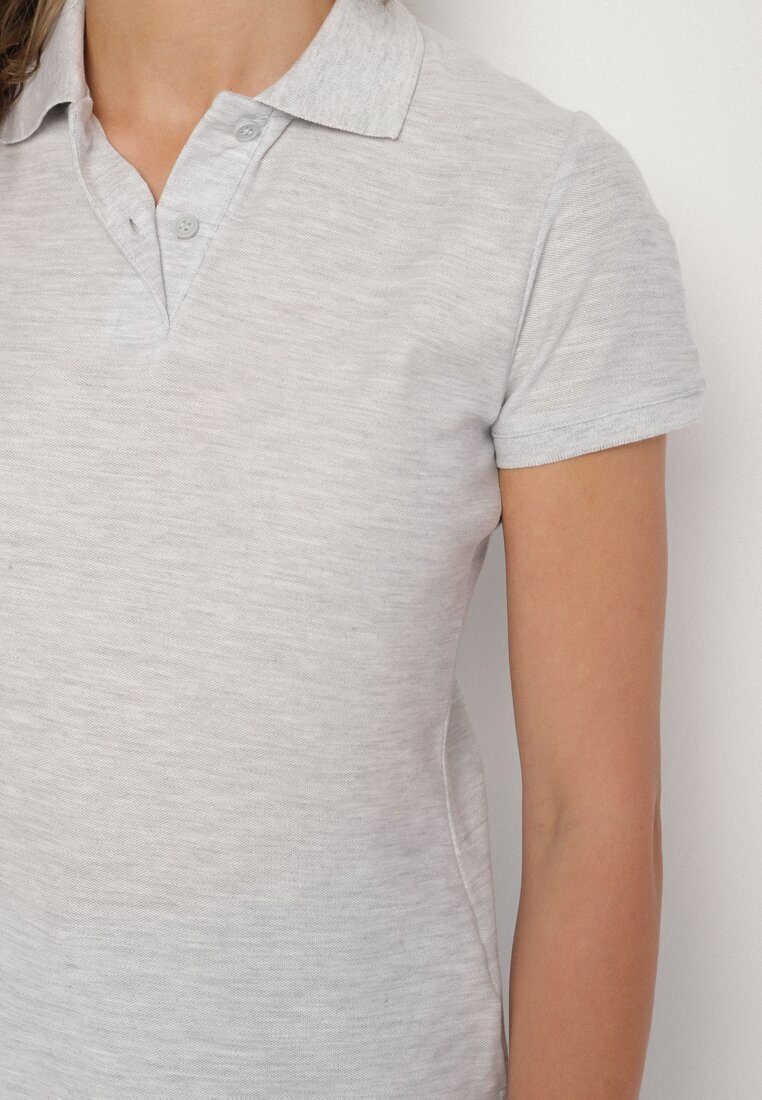 fruit of the loom T-shirt Polo Gri deschis cu bumbac Fodelira