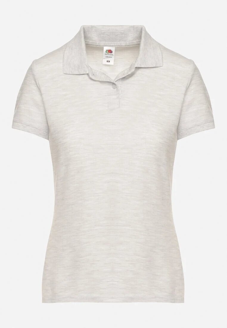 fruit of the loom T-shirt Polo Gri deschis cu bumbac Fodelira