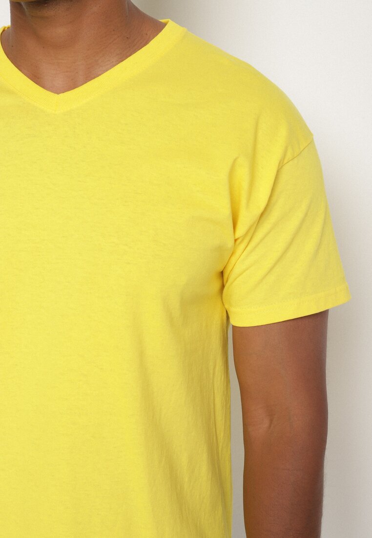 fruit of the loom Tricou Galben De bumbac Basic Cu decolteu în V Malvinea