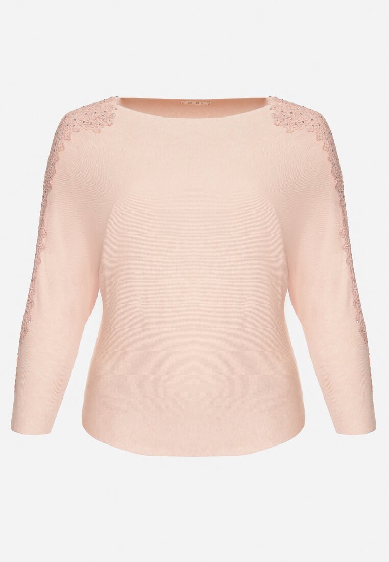 g-dz fashion Bluză Roz pal cu viscoză și bumbac croi liliac decorată cu dantelă și zirconii Erisele