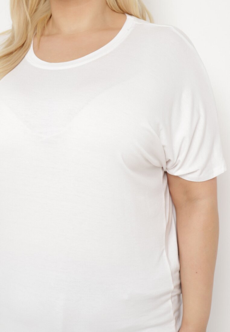 g-dz fashion Tricou Alb cu Mâneci tip liliac Salilena