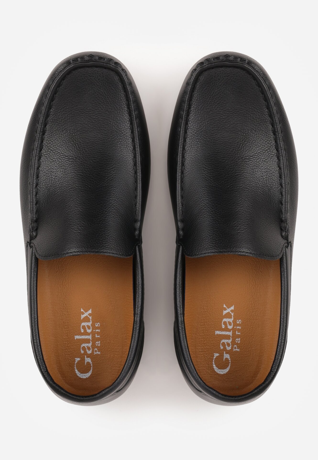 galax paris Mocasini cu cusături decorative Gildal Negri