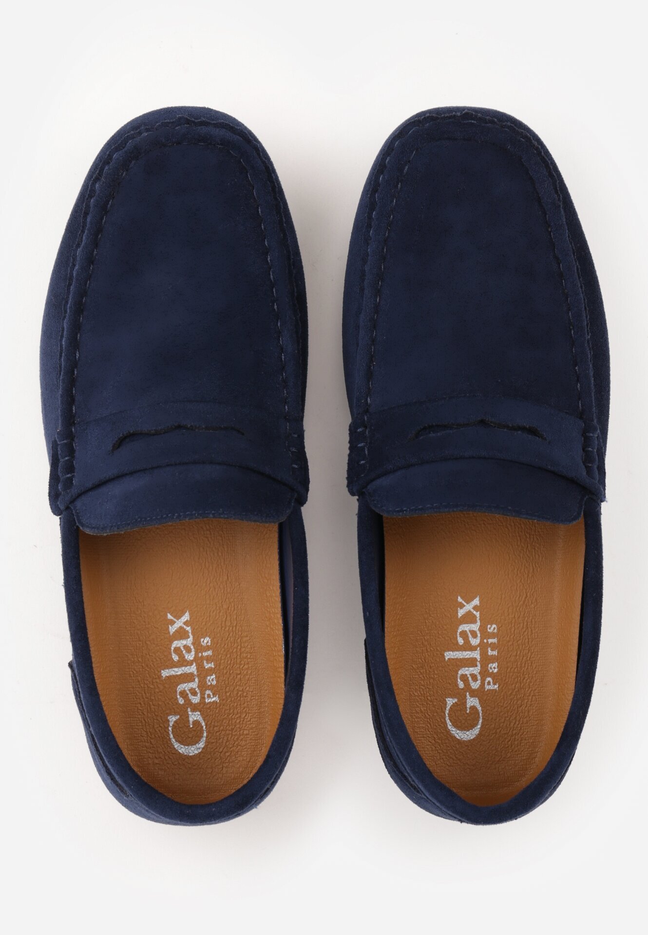 galax paris Pantofi clasici tip mocasini din imitație de piele întoarsă Cilippe Albaștri