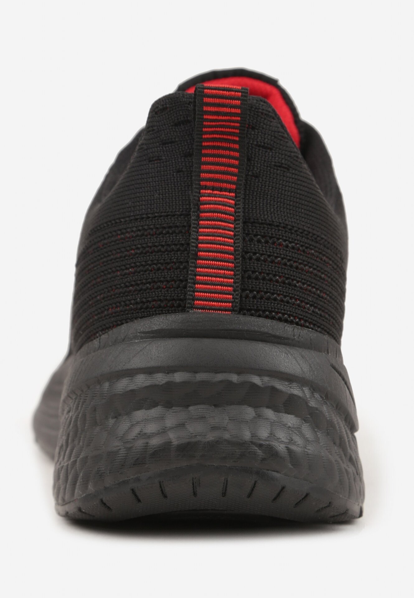 gelteo Încălțăminte Sport Negru-Roșu Sneakers cu Talpă Embosată cu Inscripția Hesehe