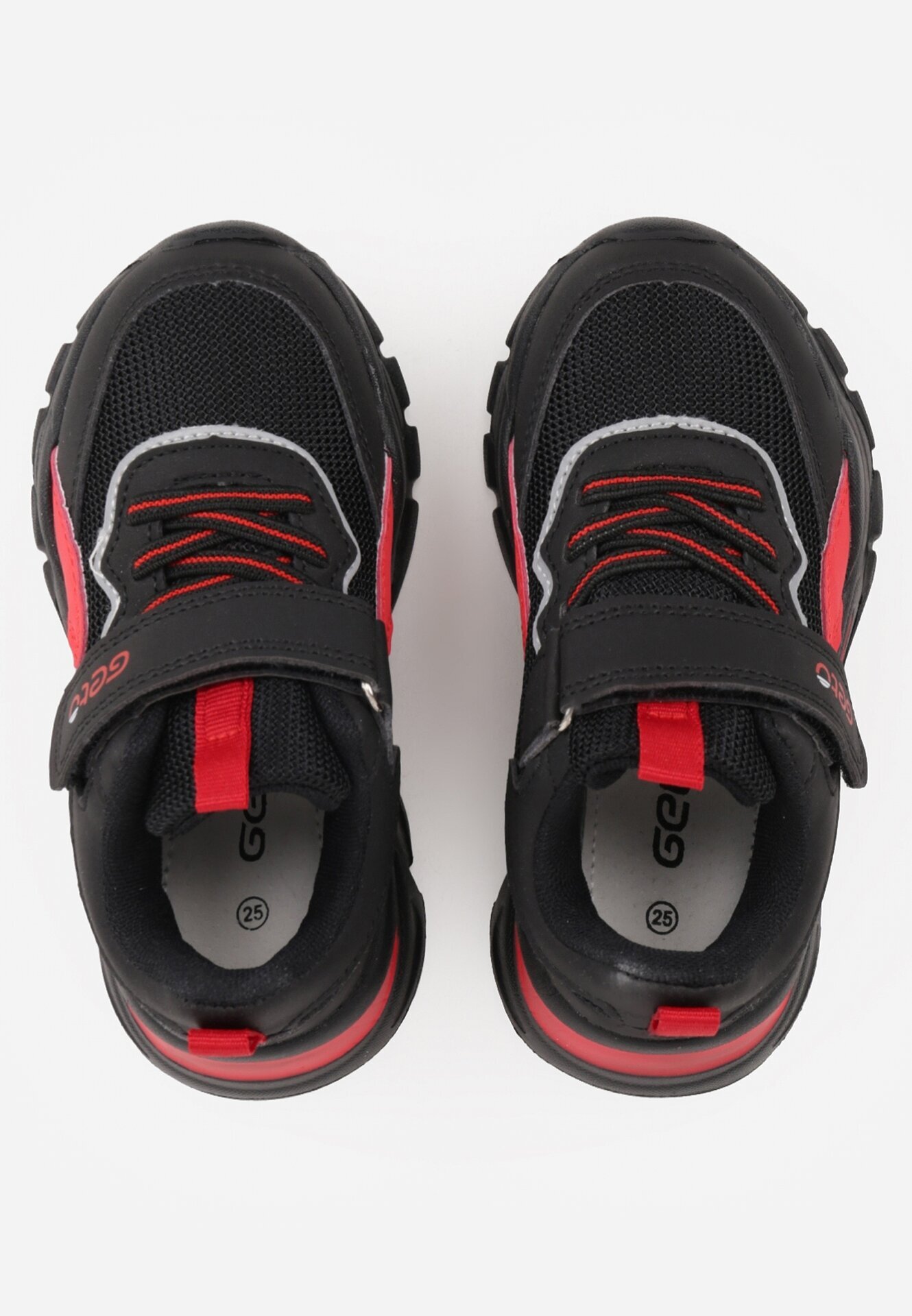gelteo Pantofi Sport Adidași Negru-Roșii cu Scris și Model Geometric Basolea